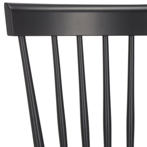 Safavieh Parker Side Chairs - Timeless Spindle Back Design For Chic Country Charm In Modern Interiors Matte Black , Wood Amh8500p-set2