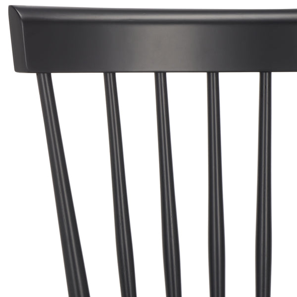 Safavieh Parker Side Chairs - Timeless Spindle Back Design For Chic Country Charm In Modern Interiors Matte Black , Wood Amh8500p-set2