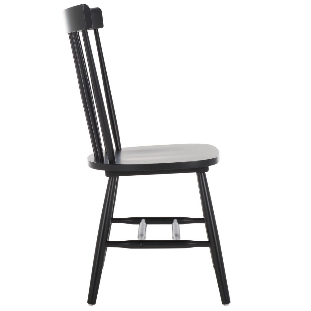 Safavieh Parker Side Chairs - Timeless Spindle Back Design For Chic Country Charm In Modern Interiors Matte Black , Wood Amh8500p-set2