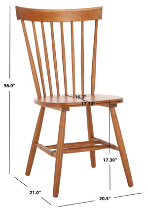 Safavieh Parker Side Chairs - Timeless Spindle Back Design For Chic Country Charm In Modern Interiors Honey Wood Amh8500q-set2