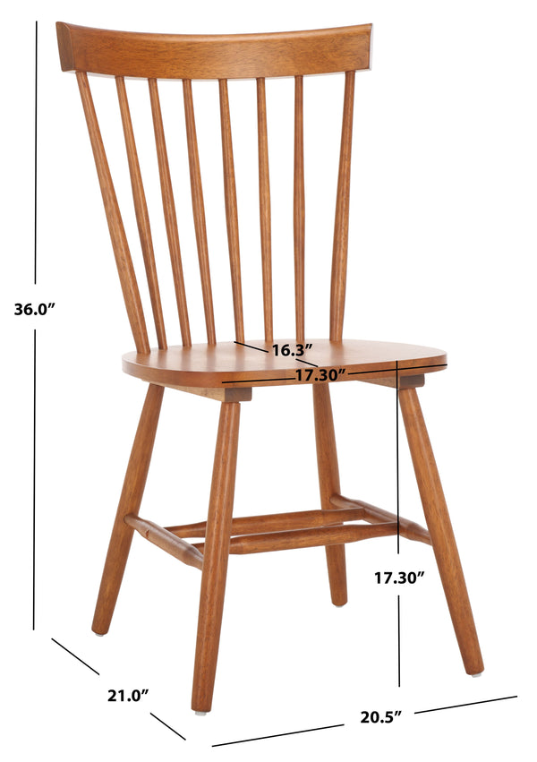 Safavieh Parker Side Chairs - Timeless Spindle Back Design For Chic Country Charm In Modern Interiors Honey Wood Amh8500q-set2