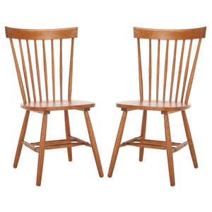 Safavieh Parker Side Chairs - Timeless Spindle Back Design For Chic Country Charm In Modern Interiors Honey Wood Amh8500q-set2