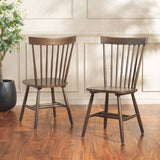 Safavieh Parker 17''H Spindle Dining Chair (Set Of 2) Dark Walnut AMH8500R-SET2