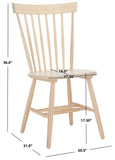 Safavieh Parker 17''H Spindle Dining Chair (Set Of 2) White Wash AMH8500S-SET2