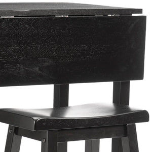 Safavieh Oliver 3 Pc Set Pub Table - Stylish Space-Saving Design With Collapsible Leaves & Sleek Bar Stools Espresso AMH8502A