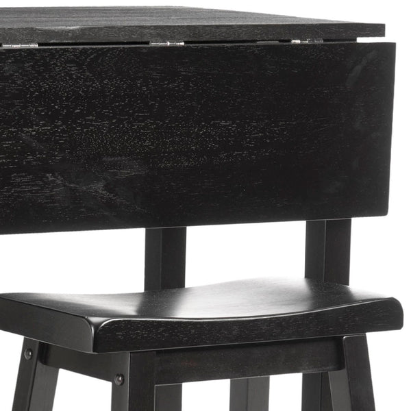 Safavieh Oliver 3 Pc Set Pub Table - Stylish Space-Saving Design With Collapsible Leaves & Sleek Bar Stools Espresso AMH8502A