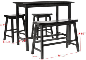 Safavieh Hailey 4-Piece Pub Table Set – Stylish, Space-Saving Design For Dining And Entertaining Areas Espresso AMH8503A