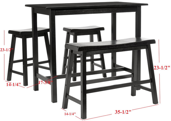 Safavieh Hailey 4-Piece Pub Table Set – Stylish, Space-Saving Design For Dining And Entertaining Areas Espresso AMH8503A