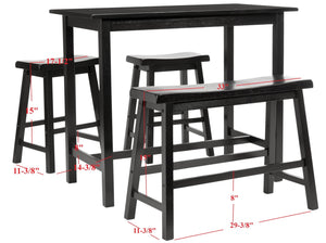 Safavieh Hailey 4-Piece Pub Table Set – Stylish, Space-Saving Design For Dining And Entertaining Areas Espresso AMH8503A