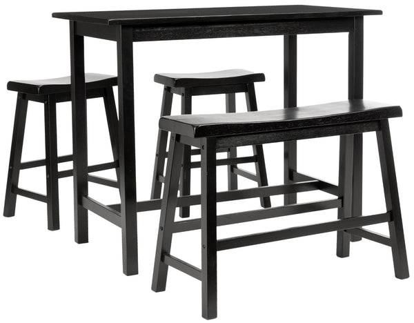 Safavieh Hailey 4-Piece Pub Table Set – Stylish, Space-Saving Design For Dining And Entertaining Areas Espresso AMH8503A