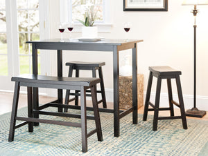 Safavieh Hailey 4-Piece Pub Table Set – Stylish, Space-Saving Design For Dining And Entertaining Areas Espresso AMH8503A