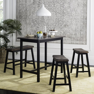 Safavieh Hailey 4-Piece Pub Table Set – Stylish, Space-Saving Design For Dining And Entertaining Areas Black/Brown AMH8503B