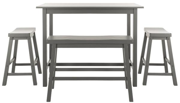 Safavieh Hailey 4-Piece Pub Table Set – Stylish, Space-Saving Design For Dining And Entertaining Areas Grey AMH8503C