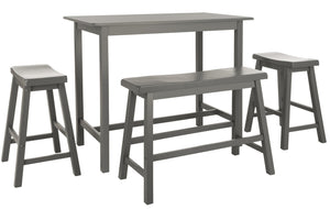 Safavieh Hailey 4-Piece Pub Table Set – Stylish, Space-Saving Design For Dining And Entertaining Areas Grey AMH8503C
