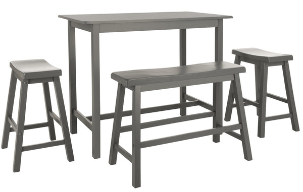 Safavieh Hailey 4-Piece Pub Table Set – Stylish, Space-Saving Design For Dining And Entertaining Areas Grey AMH8503C
