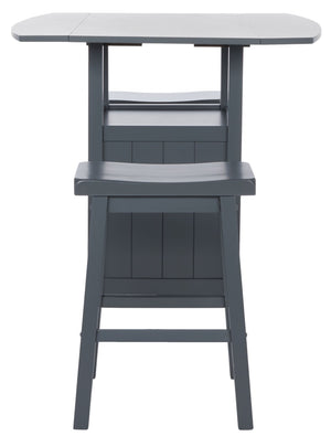Safavieh Casey 3-Piece Drop-Leaf Pub Set With Built-In Wine Storage – Perfect For Compact Dining Spaces Grey AMH8504C