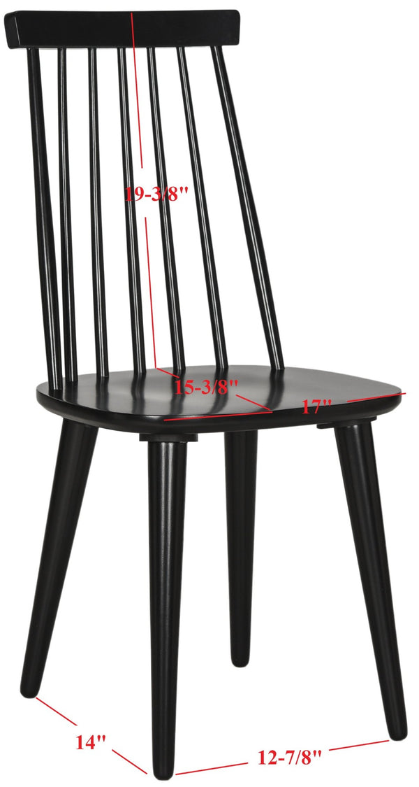 Safavieh BURRIS Set of 2 Classic Windsor Dining Chairs in Elegant Black - Durable, Stylish, Eco-Friendly Design AMH8511A-SET2