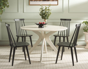 Safavieh BURRIS Set of 2 Classic Windsor Dining Chairs in Elegant Black - Durable, Stylish, Eco-Friendly Design AMH8511A-SET2