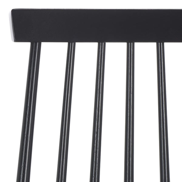 Safavieh BURRIS Set of 2 Classic Windsor Dining Chairs in Elegant Black - Durable, Stylish, Eco-Friendly Design AMH8511A-SET2