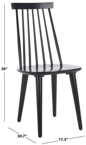 Safavieh BURRIS Set of 2 Classic Windsor Dining Chairs in Elegant Black - Durable, Stylish, Eco-Friendly Design AMH8511A-SET2