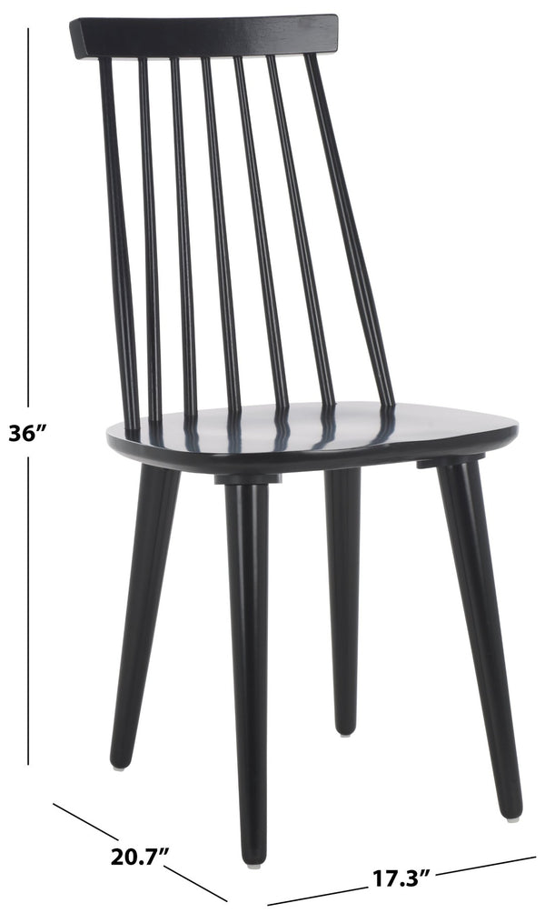 Safavieh BURRIS Set of 2 Classic Windsor Dining Chairs in Elegant Black - Durable, Stylish, Eco-Friendly Design AMH8511A-SET2