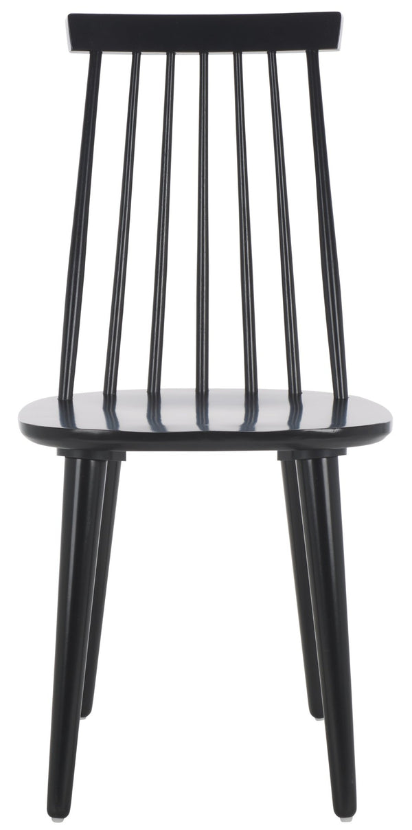 Safavieh BURRIS Set of 2 Classic Windsor Dining Chairs in Elegant Black - Durable, Stylish, Eco-Friendly Design AMH8511A-SET2
