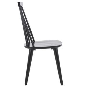 Safavieh BURRIS Set of 2 Classic Windsor Dining Chairs in Elegant Black - Durable, Stylish, Eco-Friendly Design AMH8511A-SET2