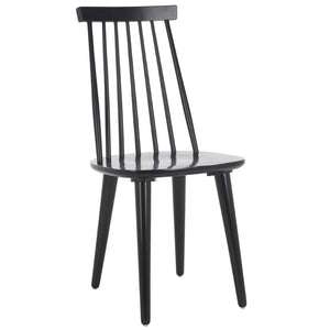 Safavieh BURRIS Set of 2 Classic Windsor Dining Chairs in Elegant Black - Durable, Stylish, Eco-Friendly Design AMH8511A-SET2
