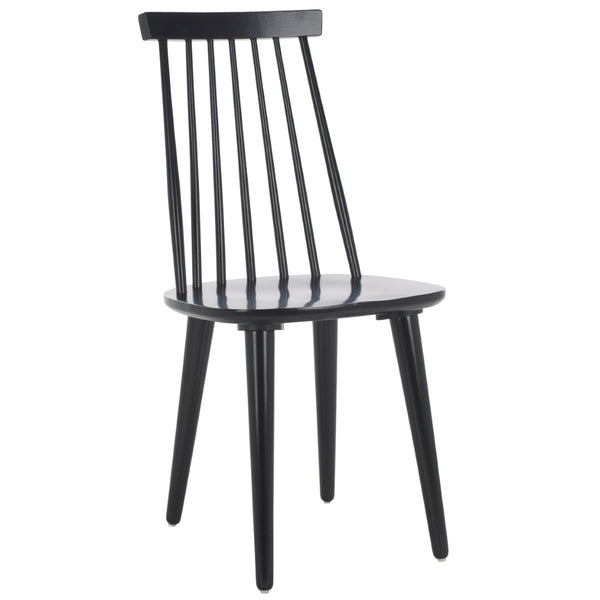 Safavieh BURRIS Set of 2 Classic Windsor Dining Chairs in Elegant Black - Durable, Stylish, Eco-Friendly Design AMH8511A-SET2