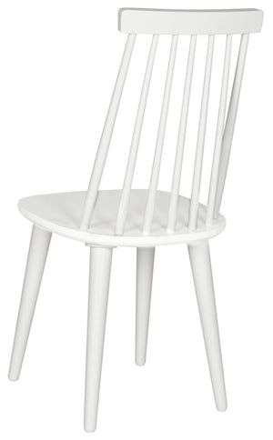 Safavieh BURRIS Contemporary Windsor-Style Side Chair Set of Two with Eco-Friendly Rubberwood Construction White AMH8511B-SET2