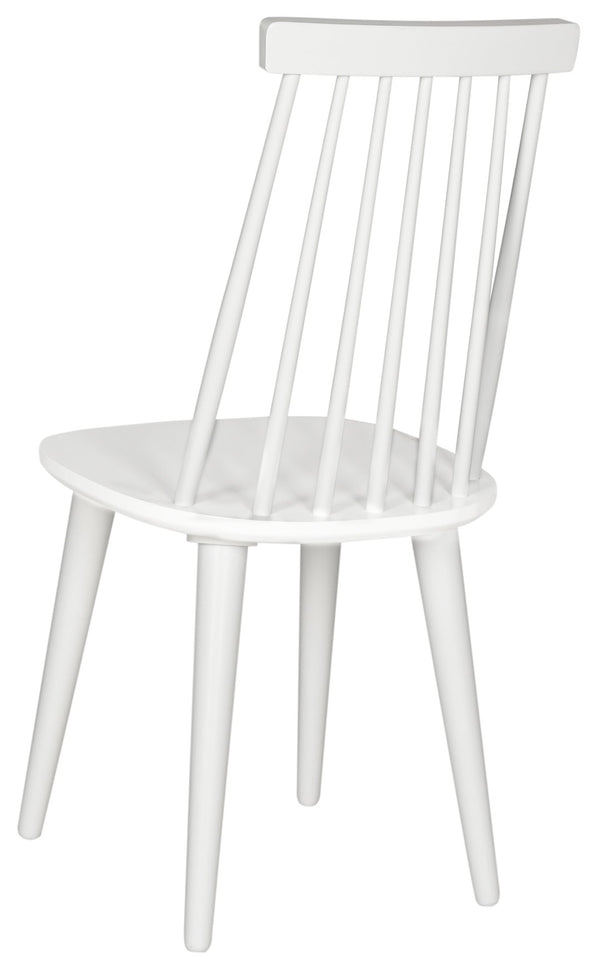 Safavieh BURRIS Contemporary Windsor-Style Side Chair Set of Two with Eco-Friendly Rubberwood Construction White AMH8511B-SET2