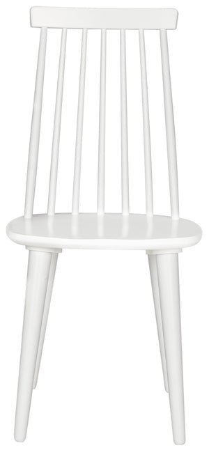 Safavieh BURRIS Contemporary Windsor-Style Side Chair Set of Two with Eco-Friendly Rubberwood Construction White AMH8511B-SET2