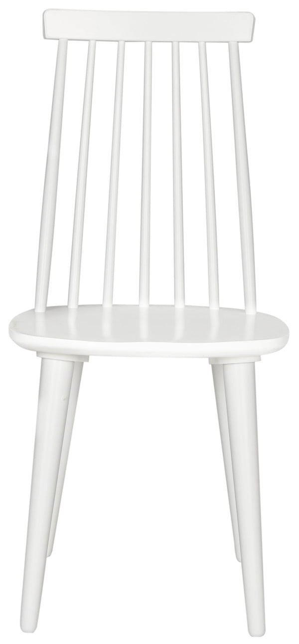 Safavieh BURRIS Contemporary Windsor-Style Side Chair Set of Two with Eco-Friendly Rubberwood Construction White AMH8511B-SET2