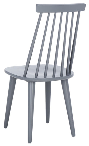Safavieh BURRIS Contemporary Windsor-Style Side Chair Set of Two with Eco-Friendly Rubberwood Construction Grey AMH8511C-SET2