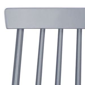 Safavieh BURRIS Contemporary Windsor-Style Side Chair Set of Two with Eco-Friendly Rubberwood Construction Grey AMH8511C-SET2