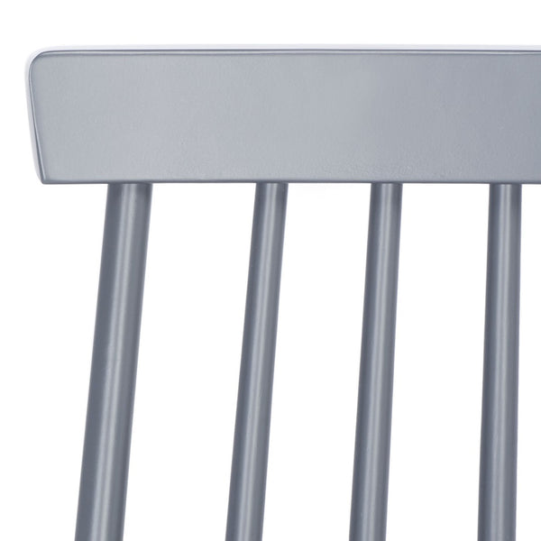 Safavieh BURRIS Contemporary Windsor-Style Side Chair Set of Two with Eco-Friendly Rubberwood Construction Grey AMH8511C-SET2