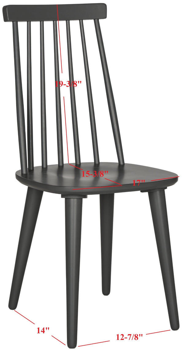 Safavieh BURRIS Contemporary Windsor-Style Side Chair Set of Two with Eco-Friendly Rubberwood Construction Grey AMH8511C-SET2