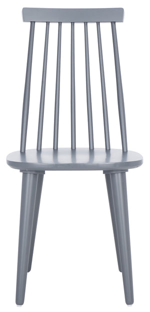 Safavieh BURRIS Contemporary Windsor-Style Side Chair Set of Two with Eco-Friendly Rubberwood Construction Grey AMH8511C-SET2