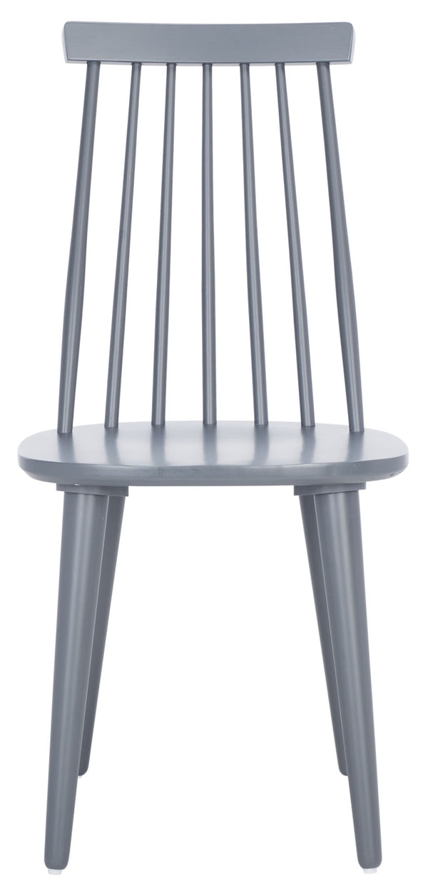 Safavieh BURRIS Contemporary Windsor-Style Side Chair Set of Two with Eco-Friendly Rubberwood Construction Grey AMH8511C-SET2