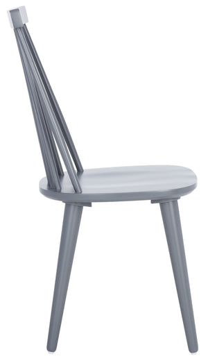 Safavieh BURRIS Contemporary Windsor-Style Side Chair Set of Two with Eco-Friendly Rubberwood Construction Grey AMH8511C-SET2
