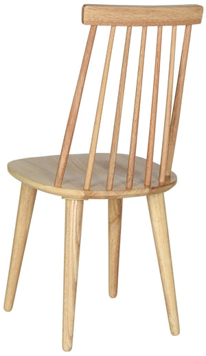 Safavieh BURRIS Contemporary Windsor-Style Side Chair Set of Two with Eco-Friendly Rubberwood Construction Natural AMH8511D-SET2