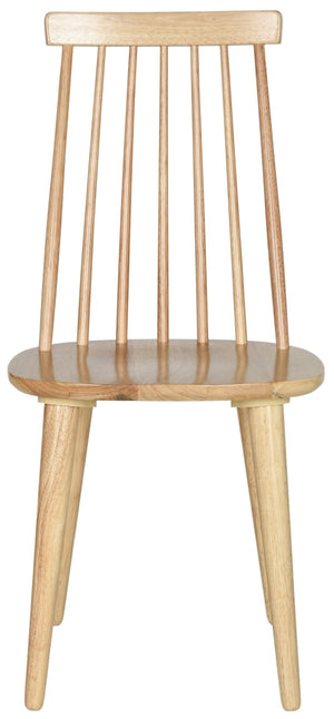 Safavieh BURRIS Contemporary Windsor-Style Side Chair Set of Two with Eco-Friendly Rubberwood Construction Natural AMH8511D-SET2