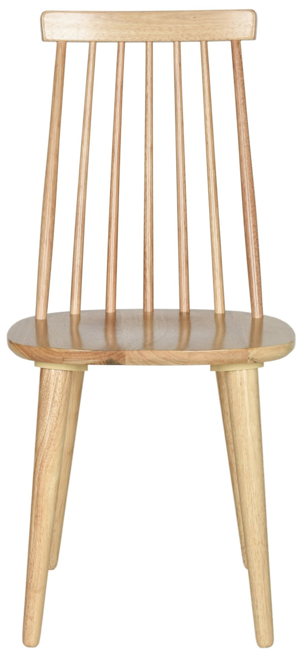 Safavieh BURRIS Contemporary Windsor-Style Side Chair Set of Two with Eco-Friendly Rubberwood Construction Natural AMH8511D-SET2