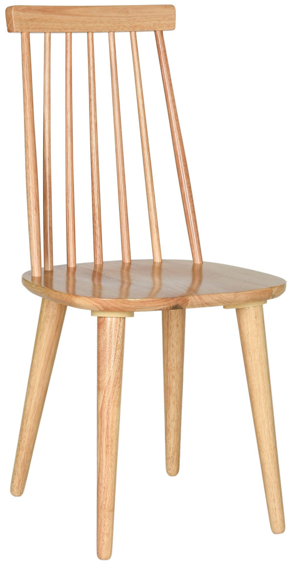 Safavieh BURRIS Contemporary Windsor-Style Side Chair Set of Two with Eco-Friendly Rubberwood Construction Natural AMH8511D-SET2