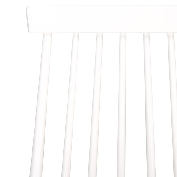 Safavieh BURRIS Contemporary Windsor-Style Side Chair Set of Two with Eco-Friendly Rubberwood Construction White / Natural AMH8511F-SET2