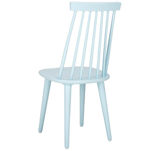 Safavieh BURRIS Contemporary Windsor-Style Side Chair Set of Two with Eco-Friendly Rubberwood Construction Pale Blue AMH8511G-SET2