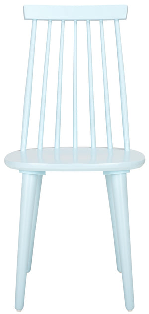 Safavieh BURRIS Contemporary Windsor-Style Side Chair Set of Two with Eco-Friendly Rubberwood Construction Pale Blue AMH8511G-SET2