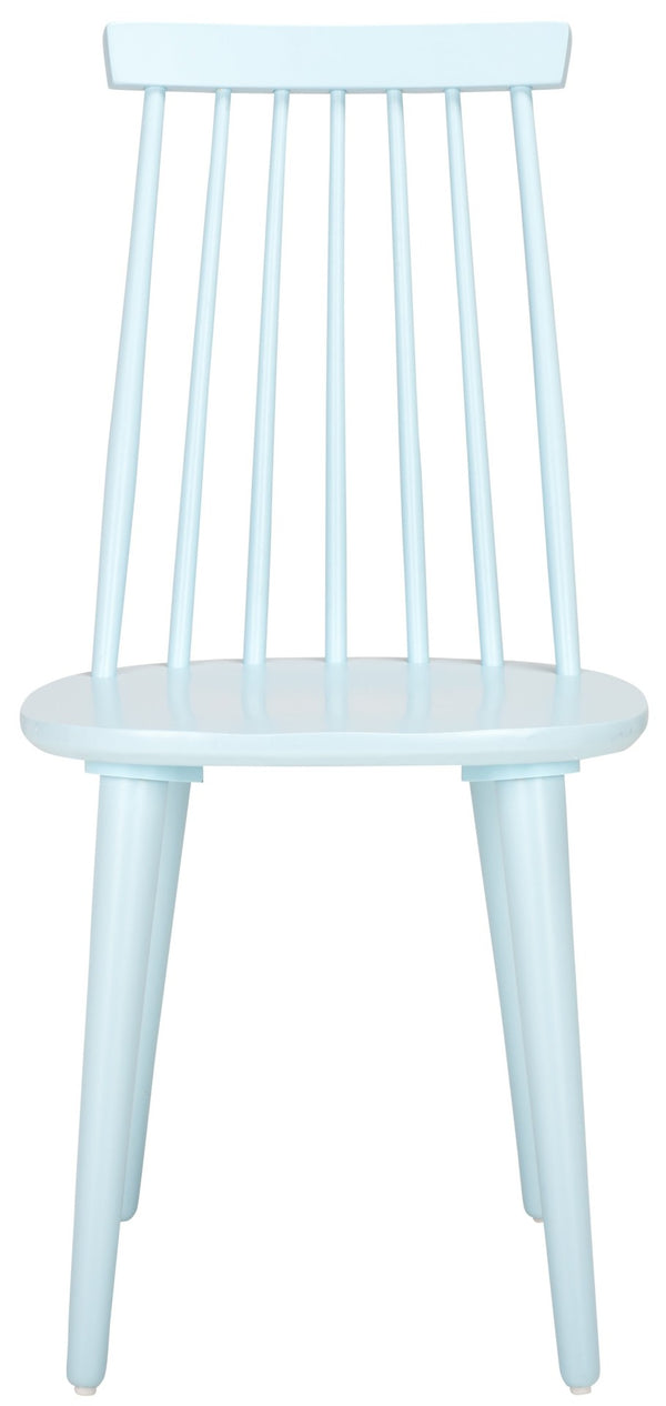 Safavieh BURRIS Contemporary Windsor-Style Side Chair Set of Two with Eco-Friendly Rubberwood Construction Pale Blue AMH8511G-SET2