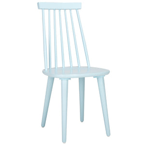 Safavieh BURRIS Contemporary Windsor-Style Side Chair Set of Two with Eco-Friendly Rubberwood Construction Pale Blue AMH8511G-SET2
