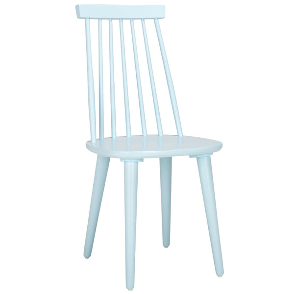 Safavieh BURRIS Contemporary Windsor-Style Side Chair Set of Two with Eco-Friendly Rubberwood Construction Pale Blue AMH8511G-SET2